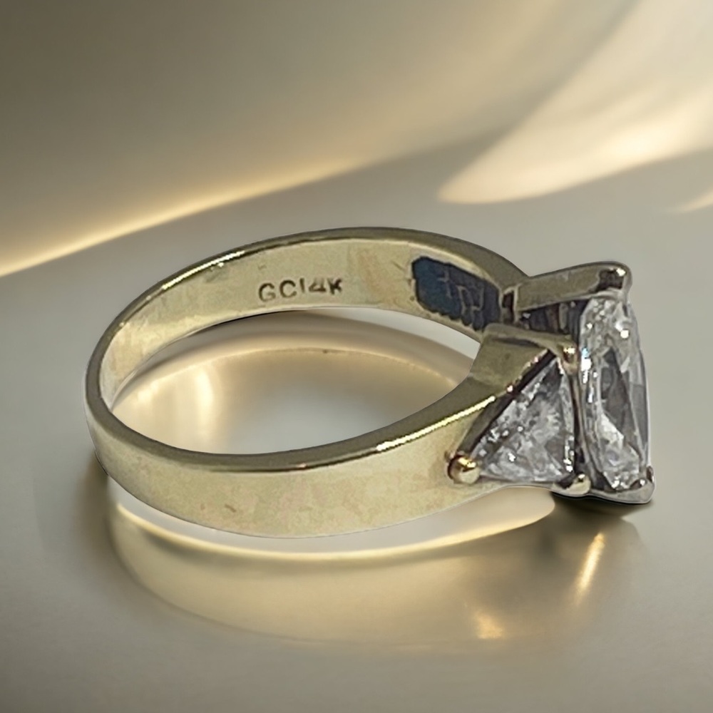 2+ CT Marquise Diamond Engagement Ring ✶ Trillions Stones ✶ 14K Gold ✶ Mayors - Picture 4 of 16